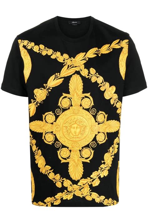 versace t shirt country name|Versace denim shirt.